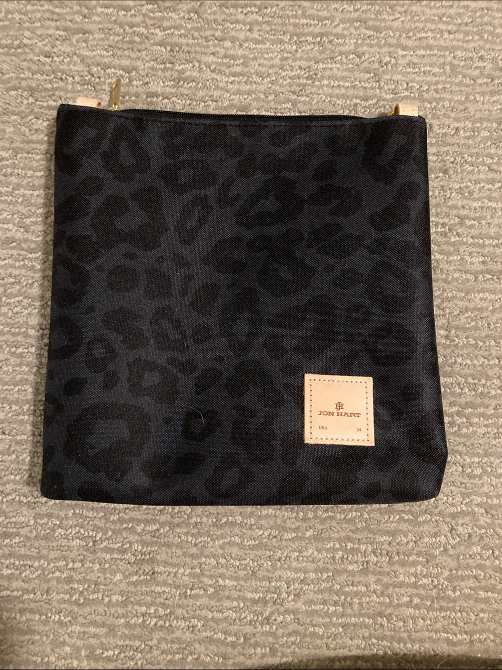 Jon Hart Design Black Leopard-Print Cosmetic Pouch
